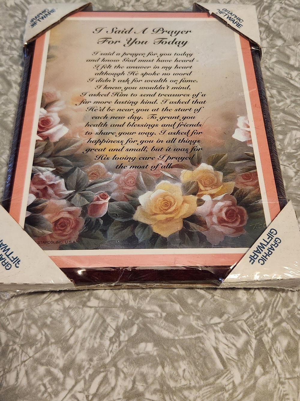 Floral 'I Said A Prayer For You Today' Decorative Wall Art - Pink & Yellow
